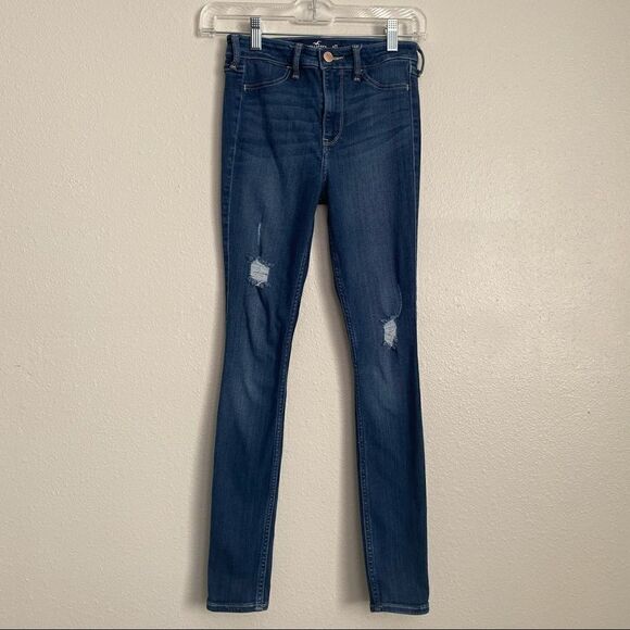 HOLLISTER distressed high rise jean legging - Picture 1 of 10